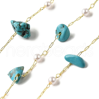 Handmade Synthetic Turquoise Chip Beaded Chains CHC-F020-02G-04-1