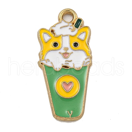 Cartoon Alloy Enamel Pendants ENAM-H045-05G-01-1