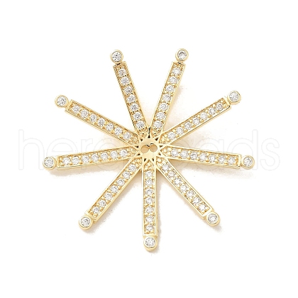 Brass Micro Pave Clear Cubic Zirconia Pendants KK-Z073-18G-1