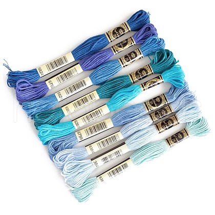 9 Skeins 9 Colors 6-Ply Cotton Embroidery Floss PW-WG22229-03-1