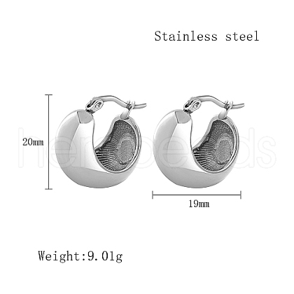 Non-Tarnish Stainless Steel Hoop Earrings for Women QX9021-12-1