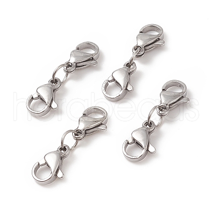 304 Stainless Steel Double Lobster Claw Clasps STAS-E163-57P-B-1