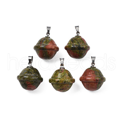 Natural Unakite Pendants PORC-T132-053M-1