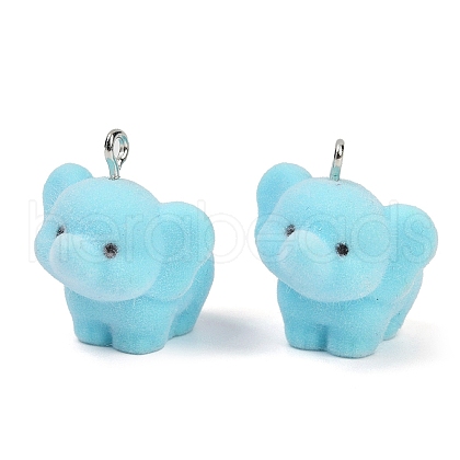 Flocky Resin Pendants FIND-A052-05E-1