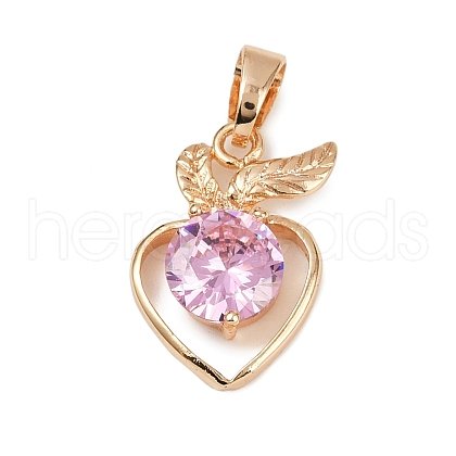 Brass Micro Pave Cubic Zirconia Pendants KK-E795-27KCG-05-1