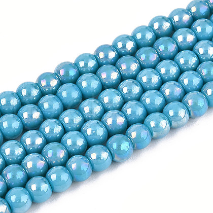 Electroplate Opaque Glass Beads Strands GLAA-T032-P4mm-AB13-A-1