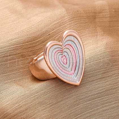 Zinc Alloy & Enamel Stretch Finger Rings for Women RJEW-M101-01D-G-1