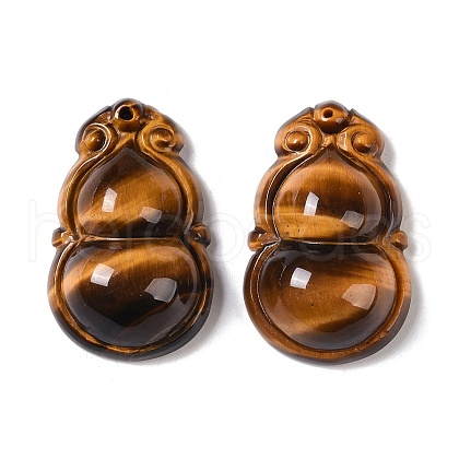 Natural Tiger Eye Carved Pendants G-I361-07A-1