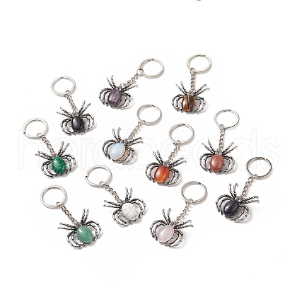 Spider Gemstone Pendant Keychain KEYC-C015-01-1