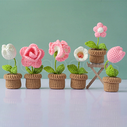 DIY Pot Flower Display Doll Decoration Crochet Kit SENE-PW0003-081E-1