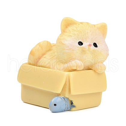 Resin Cat Shape Display Decoration DJEW-F027-01-1