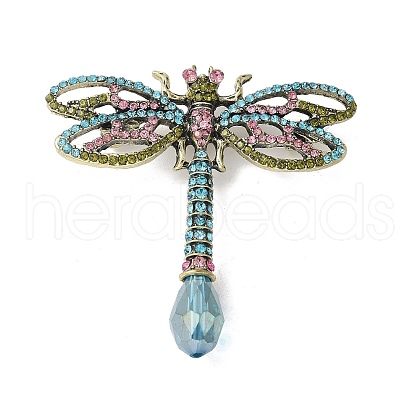 Dragonfly Alloy Brooches for Backpack Clothes JEWB-M067-10AB-1