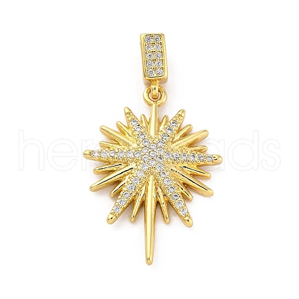 Brass Micro Pave Cubic Zirconia Pendants KK-U066-20G-1