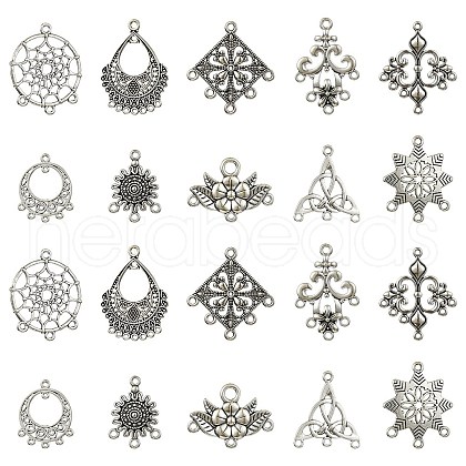 24Pcs 12 Style Tibetan Style Chandelier Component Links TIBEP-YW0001-73-1