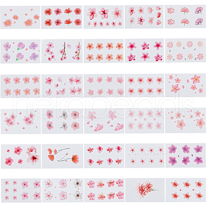 Flower Pattern Removable Temporary Water Proof Tattoos Paper Stickers AJEW-WH0413-03A-1