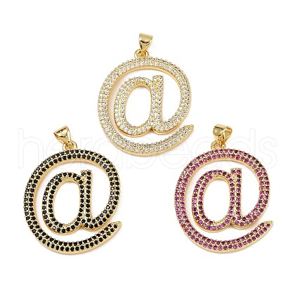 Brass Micro Pave Cubic Zirconia Pendants KK-S526-13G-1