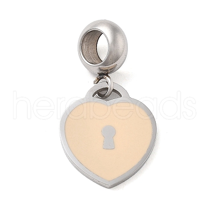 304 Stainless Steel European Dangle Charms OPDL-L013-38E-1