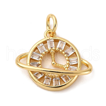 Brass Micro Pave Cubic Zirconia Pendants KK-P308-73G-1