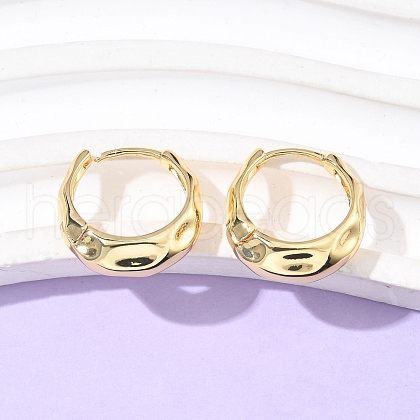 304 Stainless Steel Hammered Hoop Earrings for Women EJEW-U060-01B-G-1