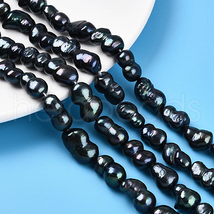 Natural Nucleated Baroque Keshi Pearl Beads Strands PEAR-S020-F13-01-1