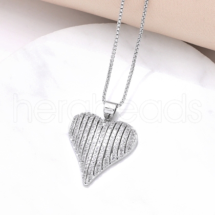Brass Micro Pave Cubic Zirconia Pendant Necklaces PW-WG10C28-03-1