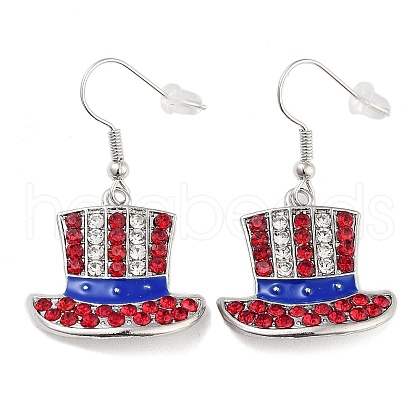 Independence Day Theme Alloy Enamel Dangle Earrings for Women EJEW-F335-01P-03-1