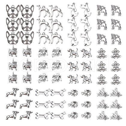 SUNNYCLUE Tibetan Style Alloy Puppy Pendants TIBEP-SC0001-41AS-1