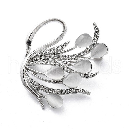 Swan Alloy Brooch JEWB-C037-33A-P-1