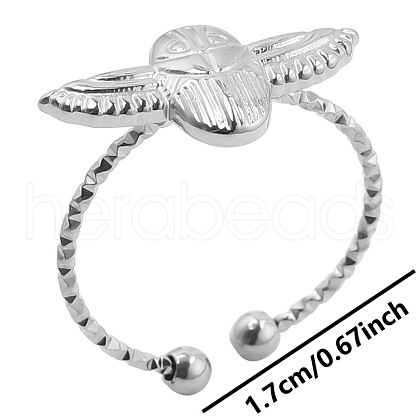Non-Tarnish 304 Stainless Steel Owl Cuff Ring for Unisex NN5727-1-1