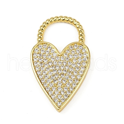Brass Micro Pave Cubic Zirconia Pendants KK-M322-40G-1