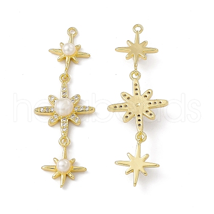Rack Plating Brass Micro Pave Cubic Zirconia Big Pendants ZIRC-I061-16G-1