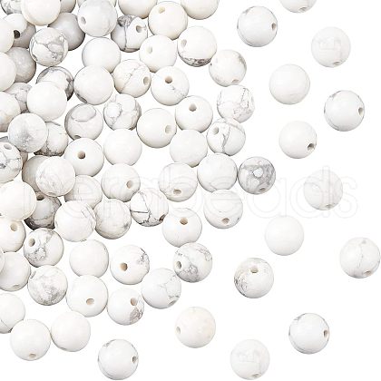 Olycraft 4 Strands Natural Howlite Beads Strands TURQ-OC0001-02B-1