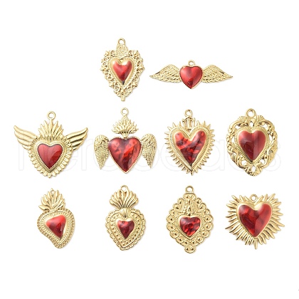 304 Stainless Steel Enamel Pendants STAS-K303-04G-1