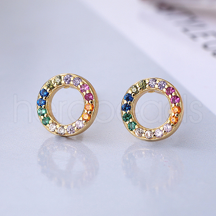 Circle S925 Sterling Silver Stud Earrings NS1455-1