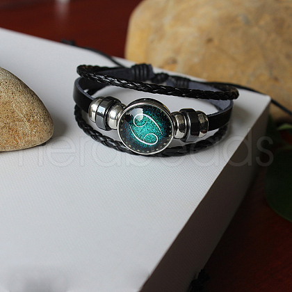 Constellation Stainless Steel Braided Bead Bracelets WG47057-07-1