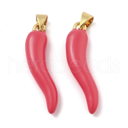 Brass Enamel Pendants KK-U060-31G-02-1