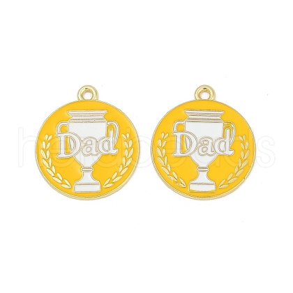 Father's Day Alloy Enamel Pendants ENAM-V001-03A-G-1