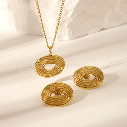Eye Stainless Steel Stud Earrings & Pendant Necklaces Sets for Women JD1980-1-1
