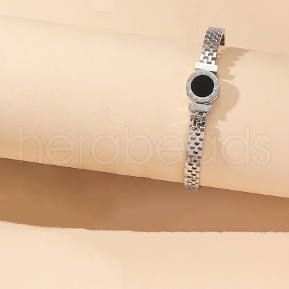 Flat Round 304 Stainless Steel Watch Band with Acetic Acid Bangles FS-WGD711C-06-1