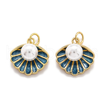 Brass Enamel Pendants X-KK-O140-12G-1