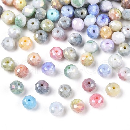150Pcs Faceted Electroplated Glass Beads Strands GLAA-YW0003-38-10mm-1