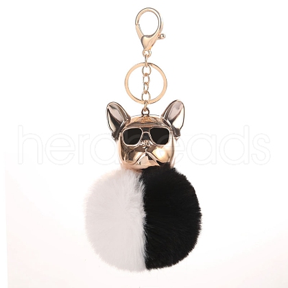 Dog Furry Pom-Pom Keychain for Women PW-WGFFA3E-01-1