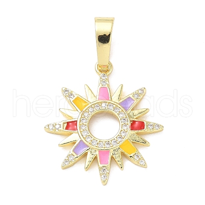 Brass Micro Pave Cubic Zirconia Pendants KK-D357-45G-1