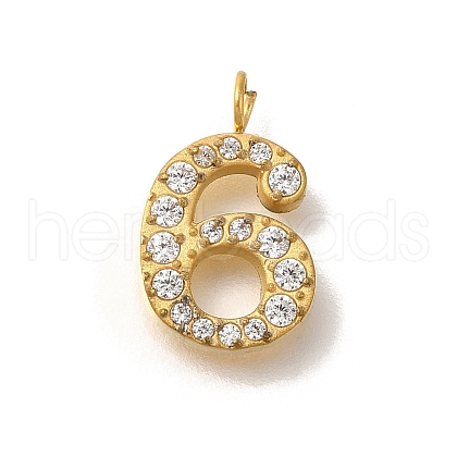 Ion Plating(IP) 304 Stainless Steel Micro Pave Cubic Zirconia Pendants STAS-H228-01G-06-1