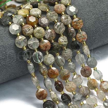 Natural Lodolite Quartz Beads Strands G-C116-A109-01-1