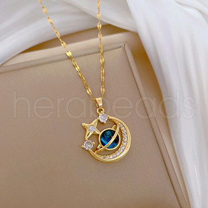 Zinc Alloy Crystal Rhinestone Pendant Necklaces WGBD940-08-1