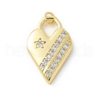 Brass Micro Pave Cubic Zirconia Pendants KK-P294-28G-04-1
