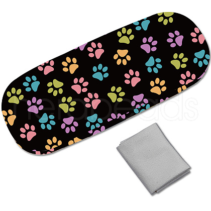PU Leather Hard Shell Glasses Case AJEW-WH20099-010-1