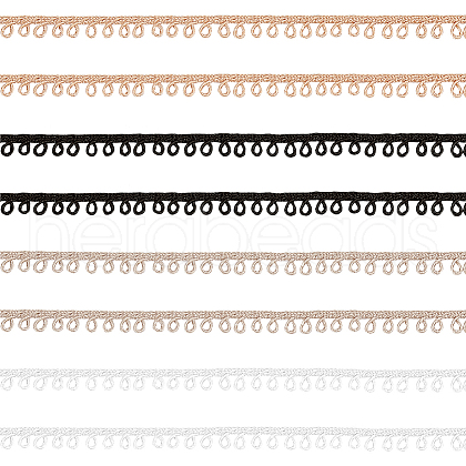 GOMAKERER 8 Yards 4 Colors Rayon Button Looping Ribbon OCOR-GO0001-17-1