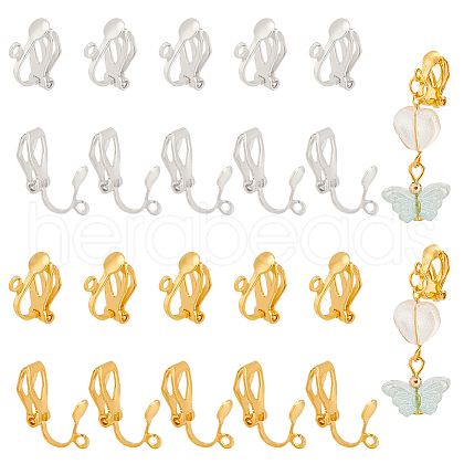   100Pcs Brass Clip-on Earring Findings FIND-PH0002-55B-1
